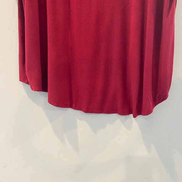 Lane Bryant Raglan Tee 3X Curved Hem TShirt Top Super Soft Knit Maroon 22 24 NEW - Picture 6 of 9
